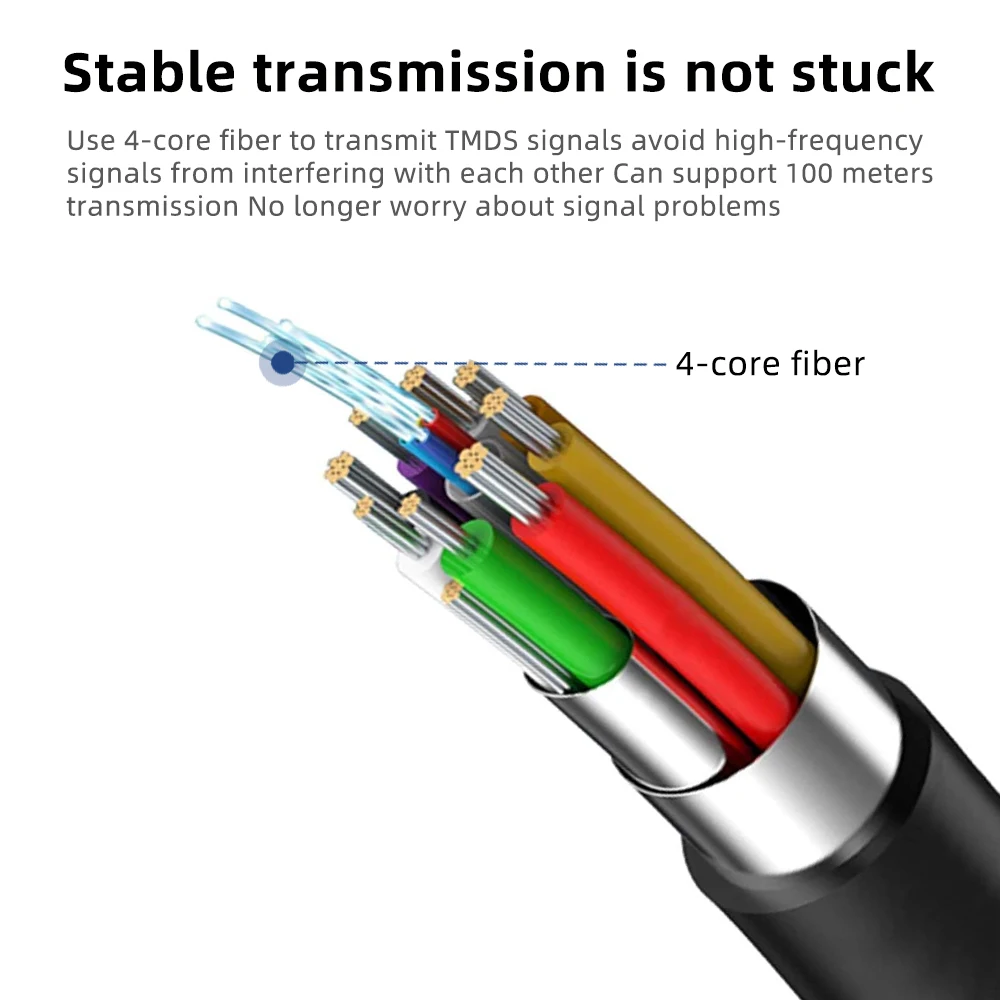 50m 100m 300m Ultra Strong 4K 60Hz 6Gbps AOC Fiber Optic HDMI Cable AOC Cable