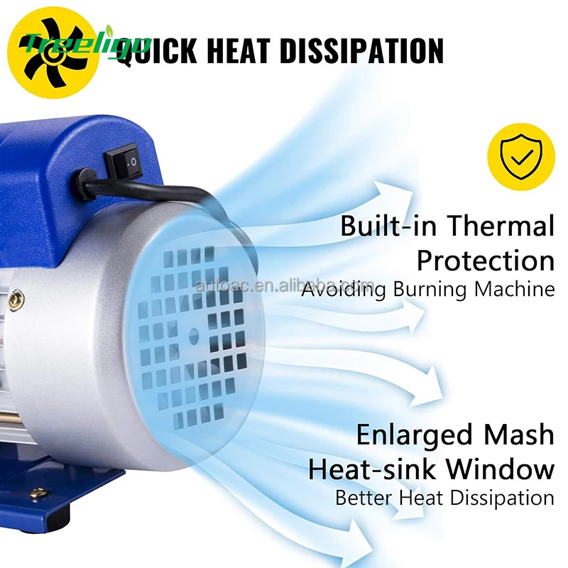 High HVAC Single Stage Dual Stage Price Mini Rotary Vane Air AC Vacuum Pump