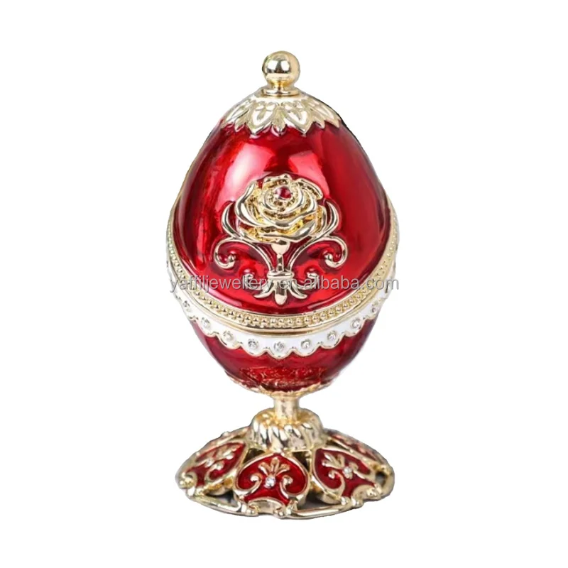 Rhinestone can open Feberge egg  Gifts jewelry box and Creative jewelry small ornaments