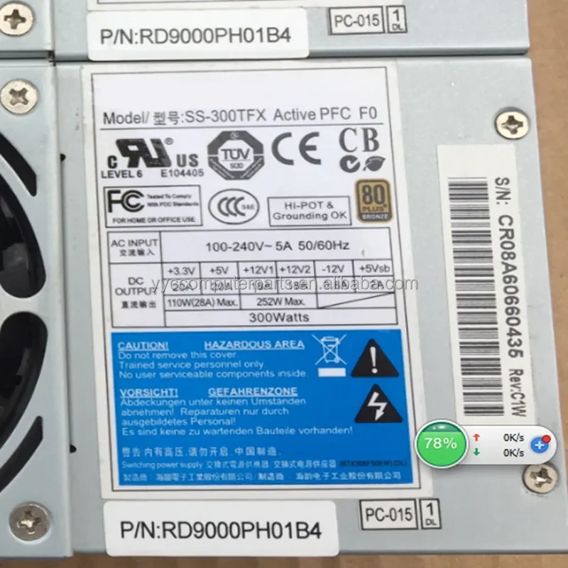 Computer Power Supplies Original PSU For Seasonic 80plus Bronze TFX 300W Switching SS-300TFX