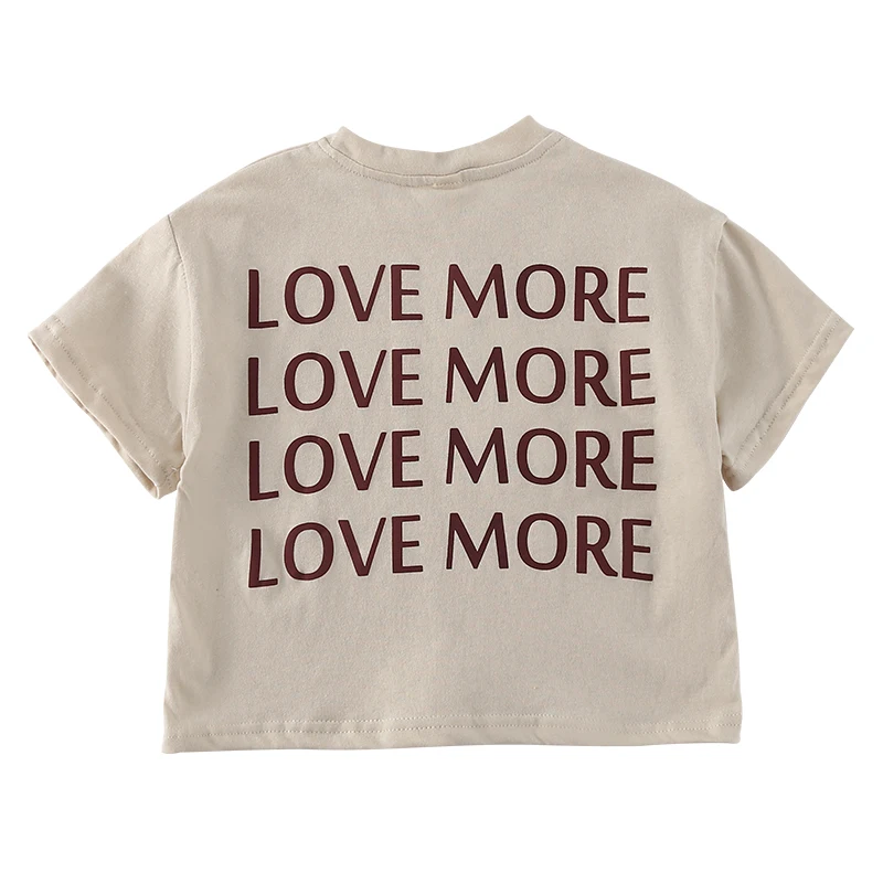 Wholesale Custom Cotton Oversized Kids T-Shirt Summer Plain Clothes Wear for Boys Girls Casual Style with Cartoon Logo Pattern