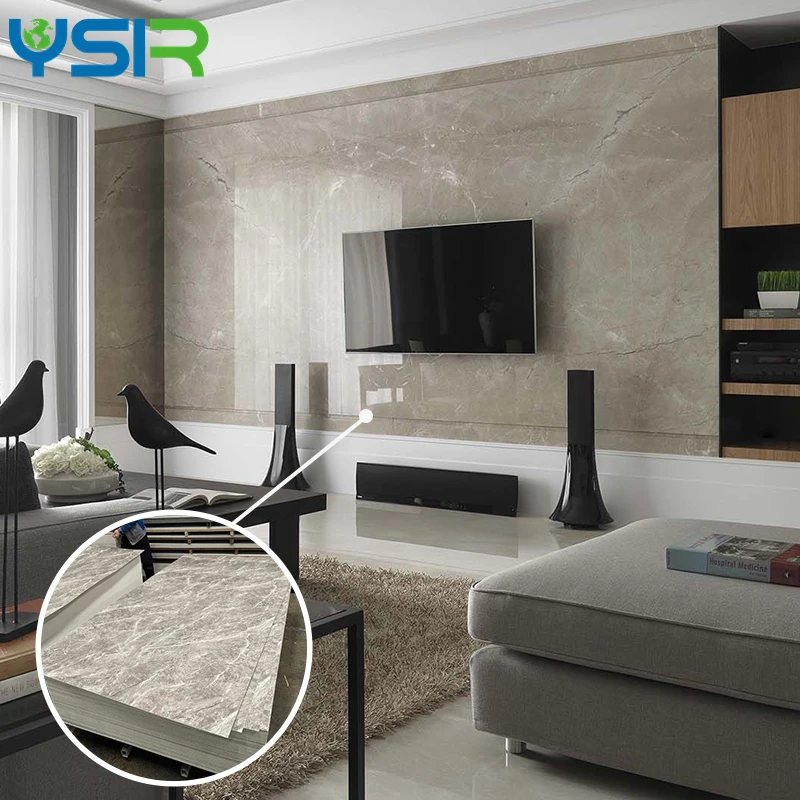 China Yansen waterproof UV layer interior decoration 4*8 feet different colors PVC UV marble sheet