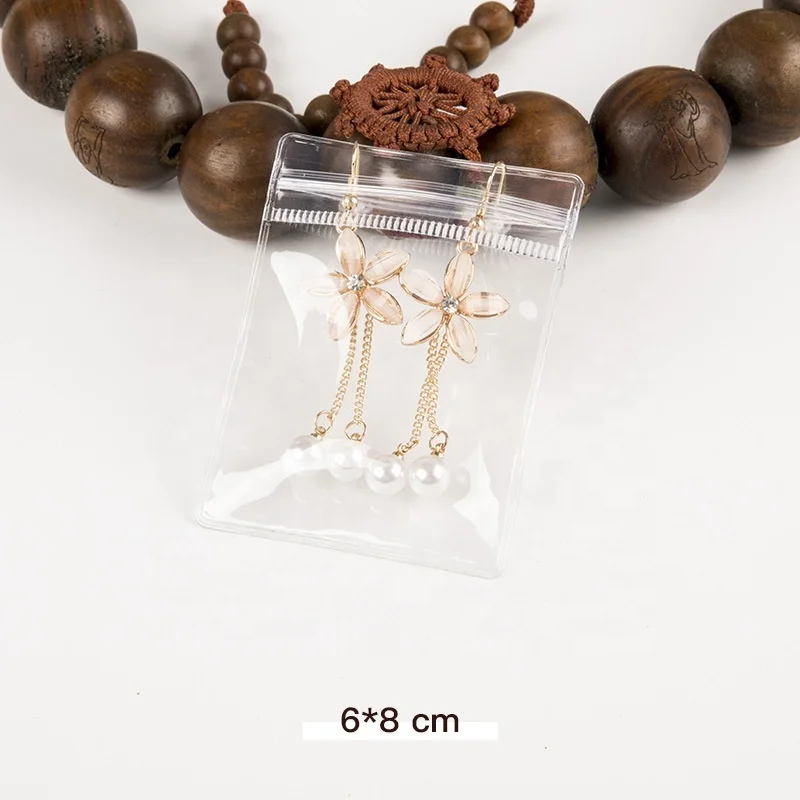 2024 Ready To Ship Custom Printed Clear Zip Lock Zipper Pouch Small jewelry plastic bag for jewelry
