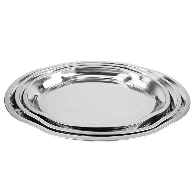 China manufacturer good quality dinnerware set stainless steel big serving dinner plates for sale