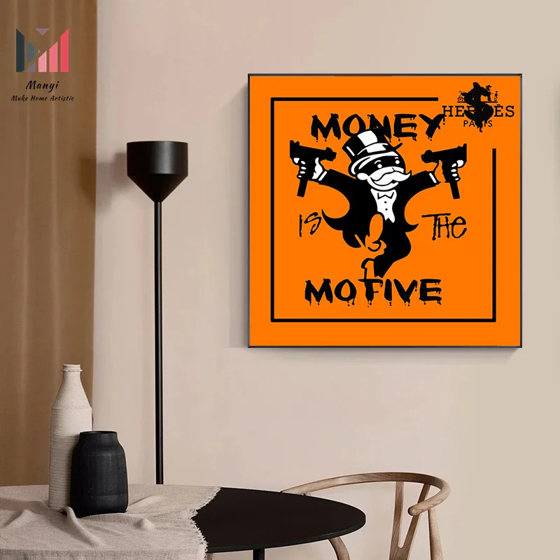 Graffiti Carton Money Series Wall Art Pictures and Prints Make Pop Posters Canvas Painting for Home Office Room Decor