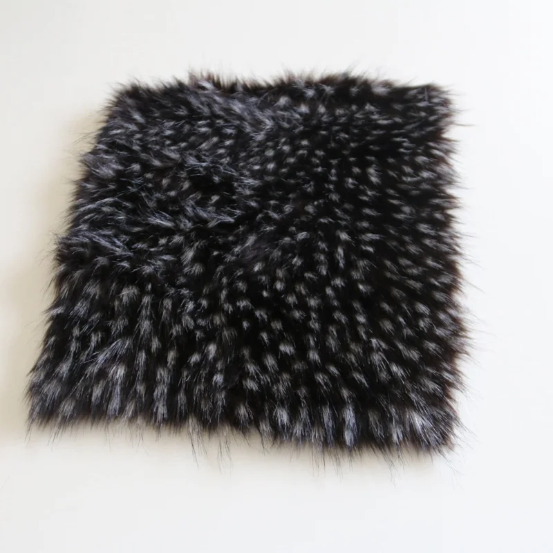 
Hot Black And White Hair Dyed Faux Raccoon Fur Collar Fabric 
