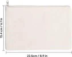 Cangnan Perfect Bags  Blank Canvas Cotton Zip Pouch Customized For DIY Craft /Art studio travel storage accessories