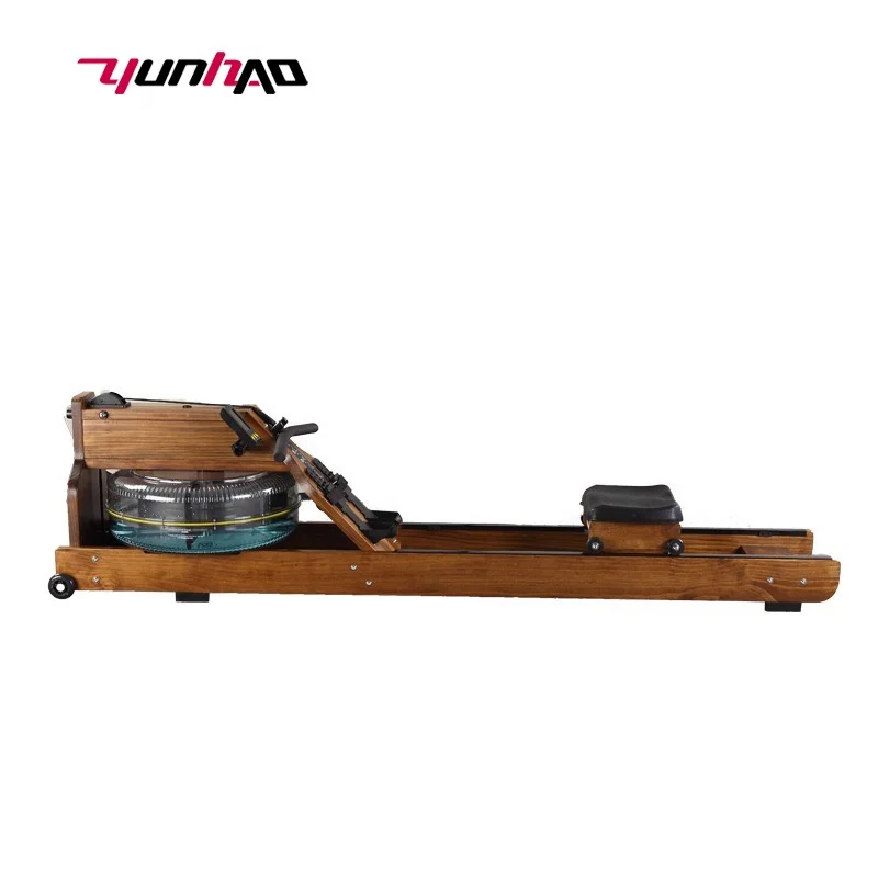 hot sale indoor sports fitness double track wooden rowing machine