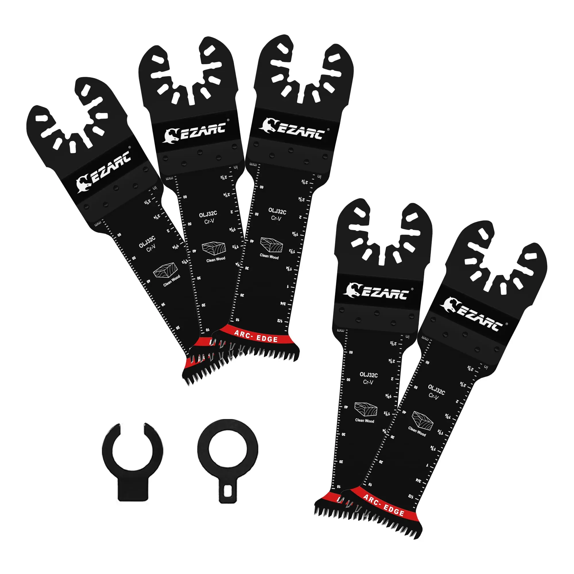 1-1/4 in 5pcs Extra-Long Arc Edge Japanese Tooth Oscillating Multitool Blade Clean Cut For Wood Plastic