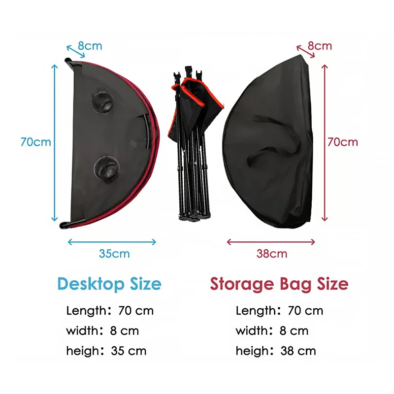 Metal Frame Polyester Folding Camping Table with 4 Mesh Cup Holders