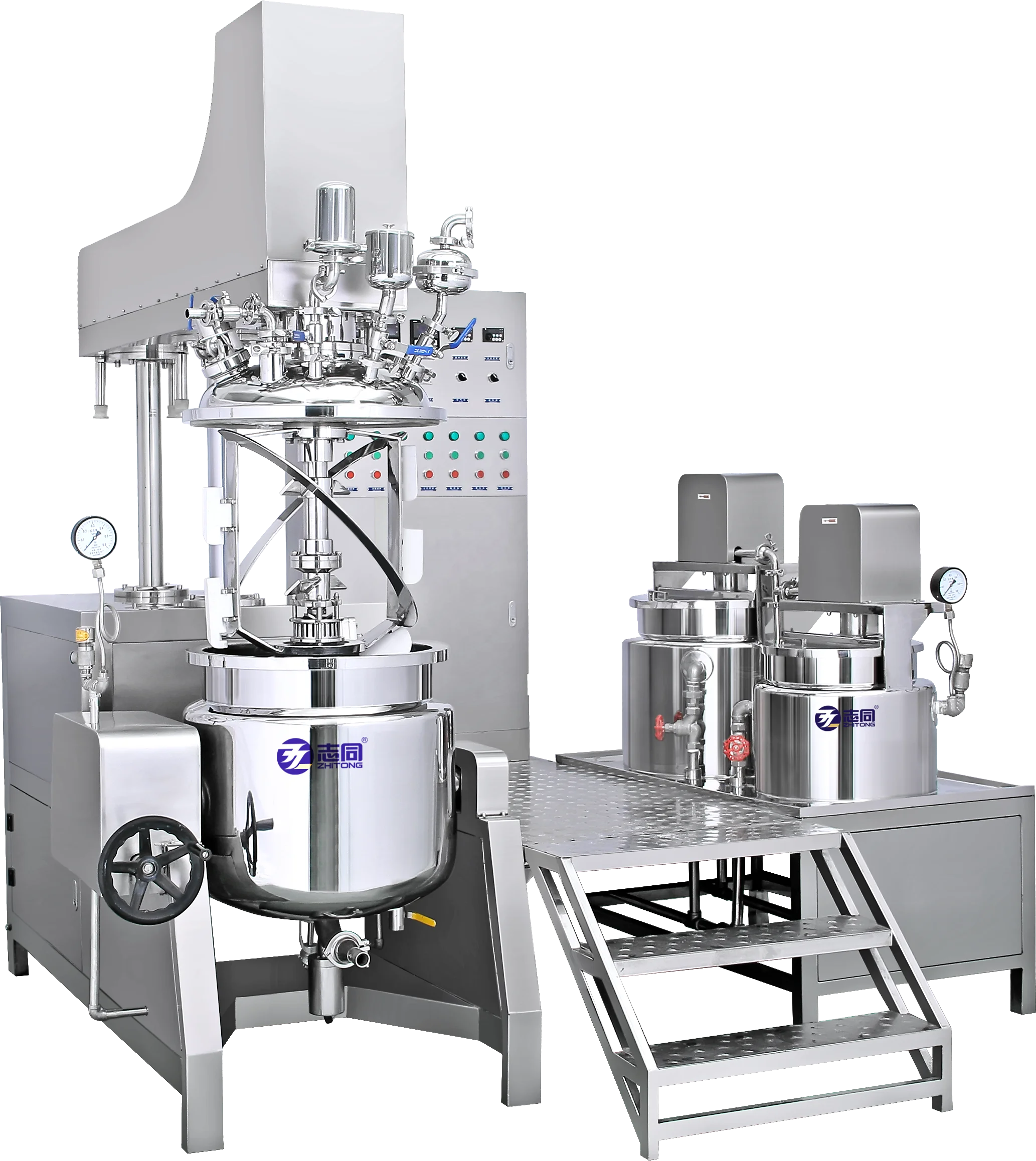 500L Cosmetic cream making machine hydraulic lifting vacuum emulsifier mixer machine ointment homogeneous mixer machine line