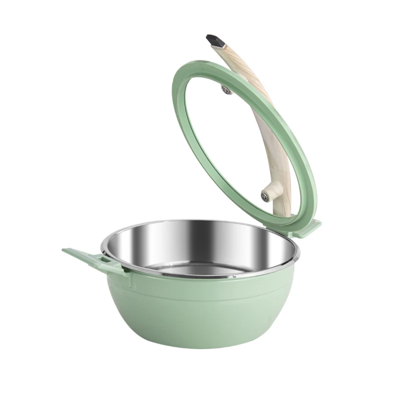 Commercial Stainless Steel Buffet Pot, Green Chafing Dish with Insertable Lid, Suitable for Hotel Buffets & Hotpot Dining