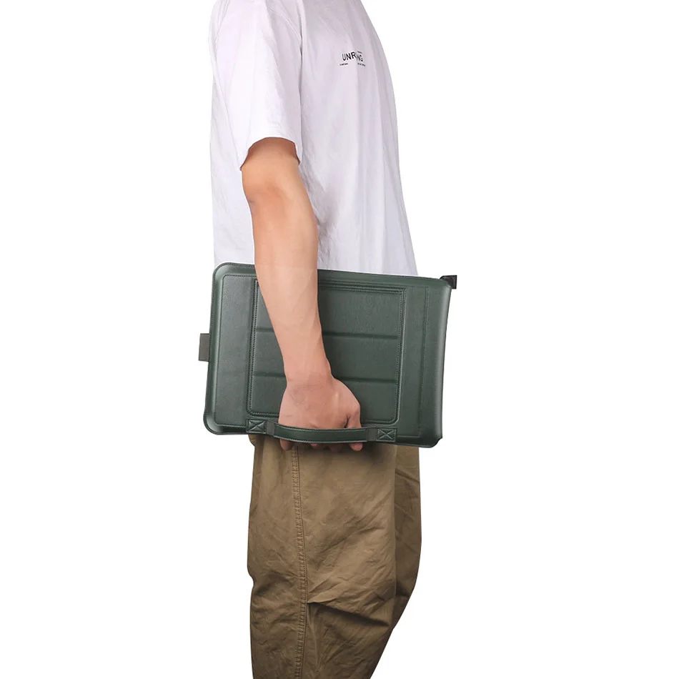 
OEM 4 in 1 PU Leather Bag + Power Case + Cable Tie + Mouse Cover Laptop Bag Women Waterproof Computer Bag for Macbook 