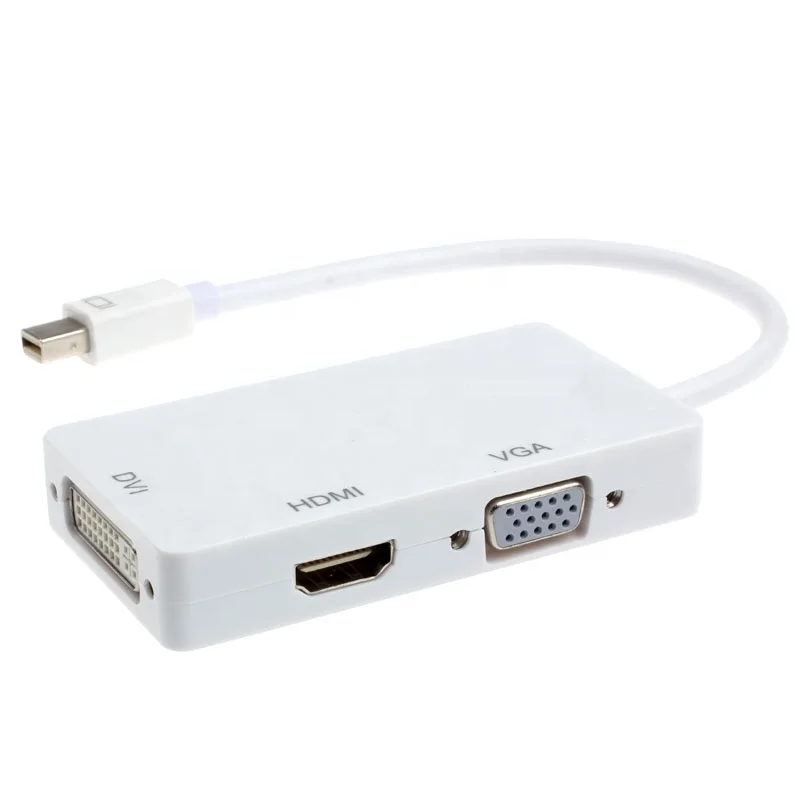 3-In-1 Mini DP Mini Displayport To HDMI VGA DVI Adapter Converter Universal Mini Displayport To HDMI/VGA/DVI Cable Adapter