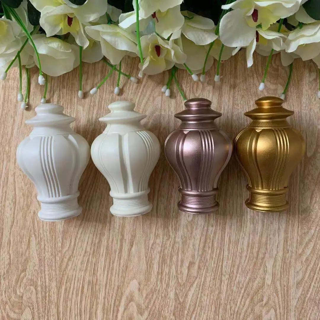Wholesale Durable Plastic Curtain Rod Finial End Caps Single Type Curtain Accessories