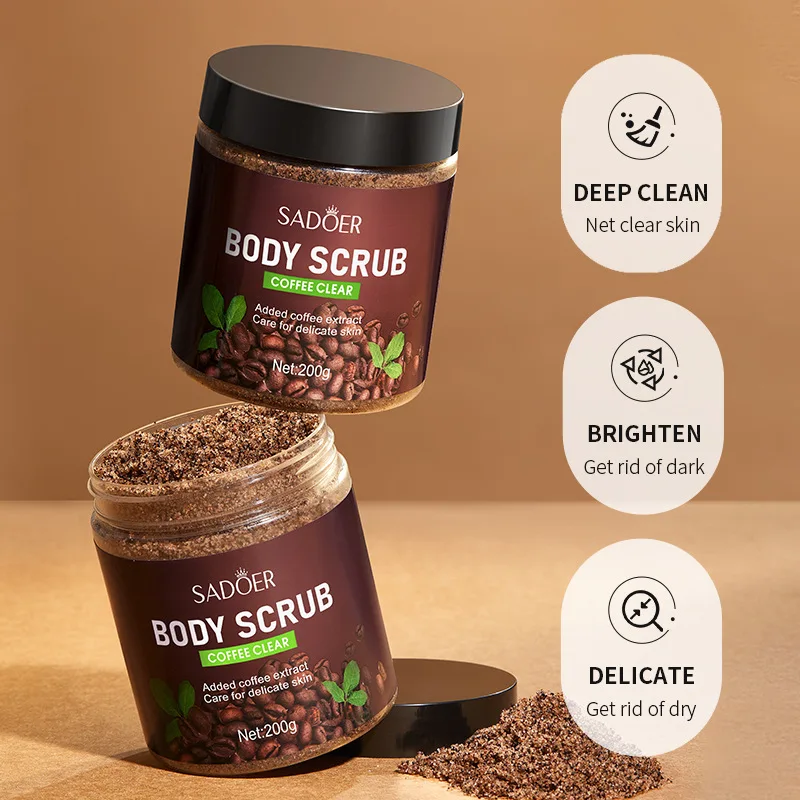 Coffee Essence Whitening Body Scrubs Replenish Water Skin Rejuvenation Clean Dead Skin Bath Salt Scrub