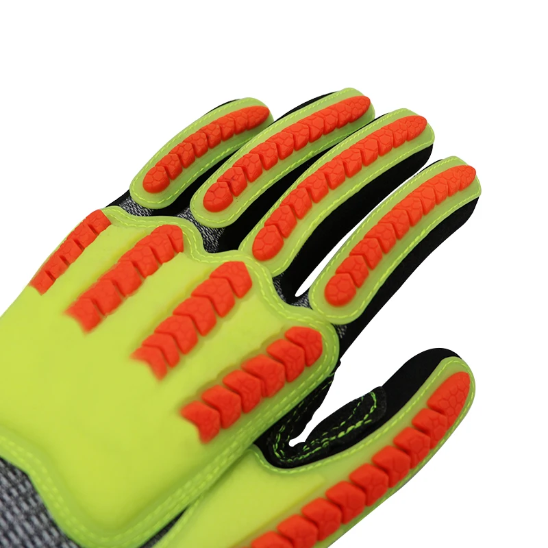 Impact Gloves TPR Flexible Thumb Crotch Reinforced Sandy Nitrile Cut Resistant touch screen Gloves For Worker Oilfied