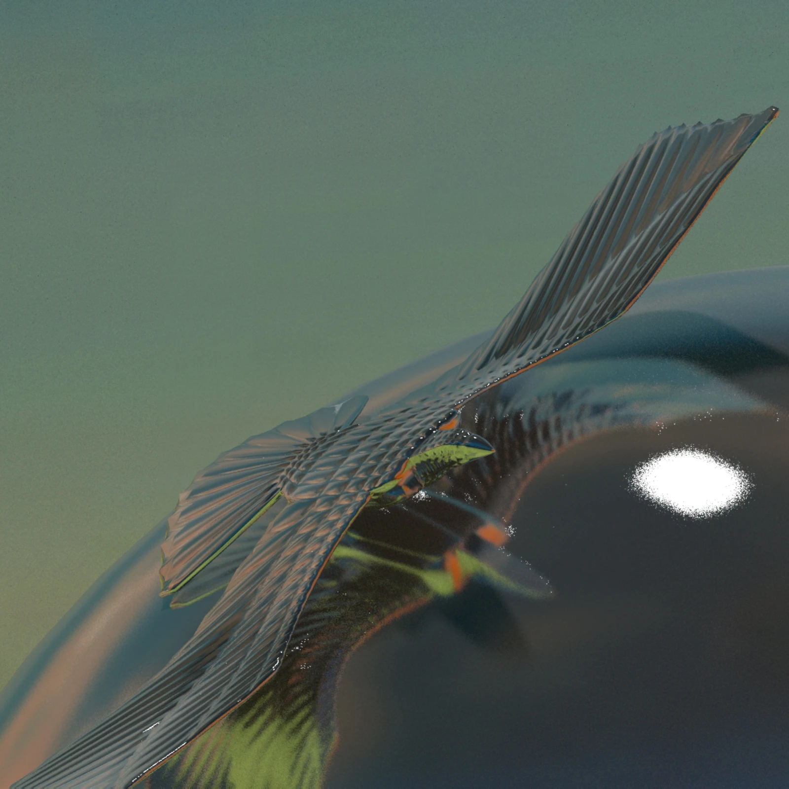 
Outdoor Large Size High Polish Mirror Finish Stainless Steel Metal Sphere Ball Sky Eagle Flying National Celebration Sculpture 