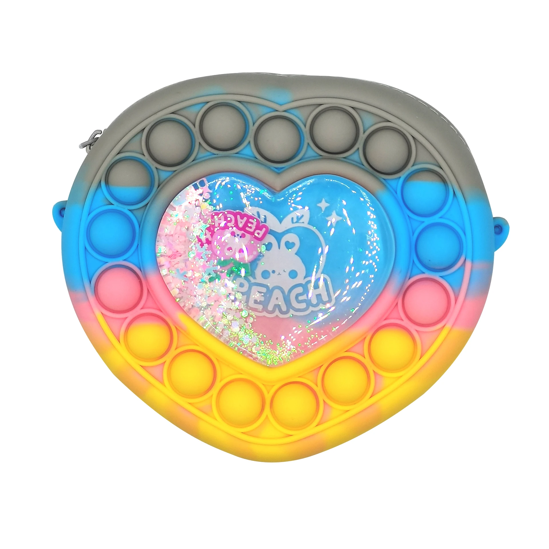 Children Educational Toys High Quality Silicone Push Popping Bubbles Fidget Toys Quicksand Design Funny Coin pouch bag Toy