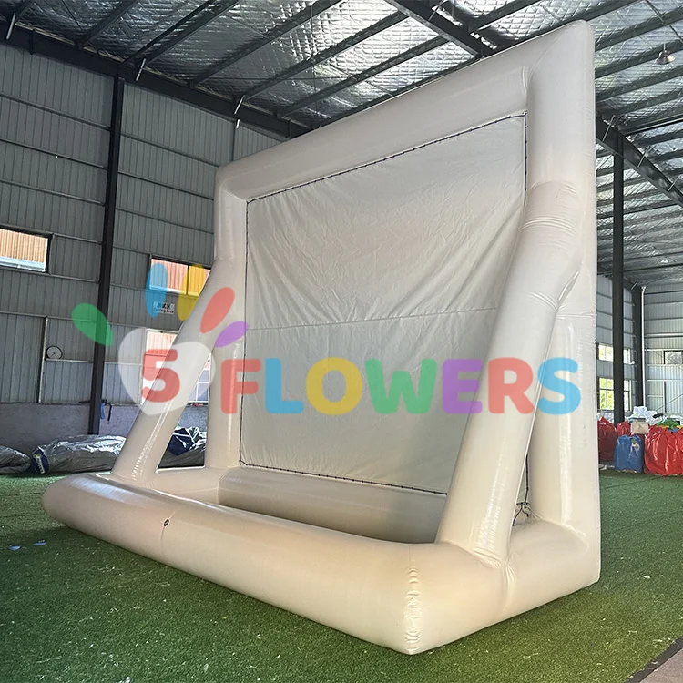 High quality white inflatable movie screen for party cinema equipment commercial PVC customized size theater screen outdoor