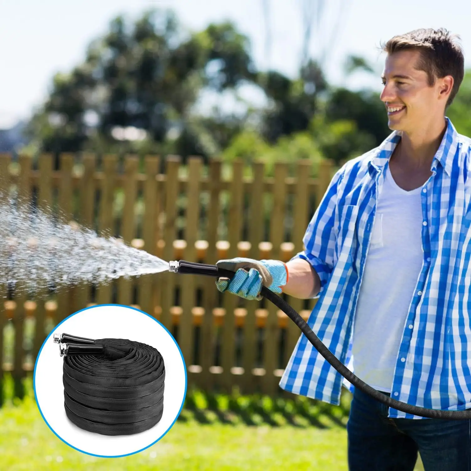 High pressure Ultra Flexible Durable Kink-Free 6inch PVC flat water delivery Non-Expanding Fiberjacket garden hose/pipe