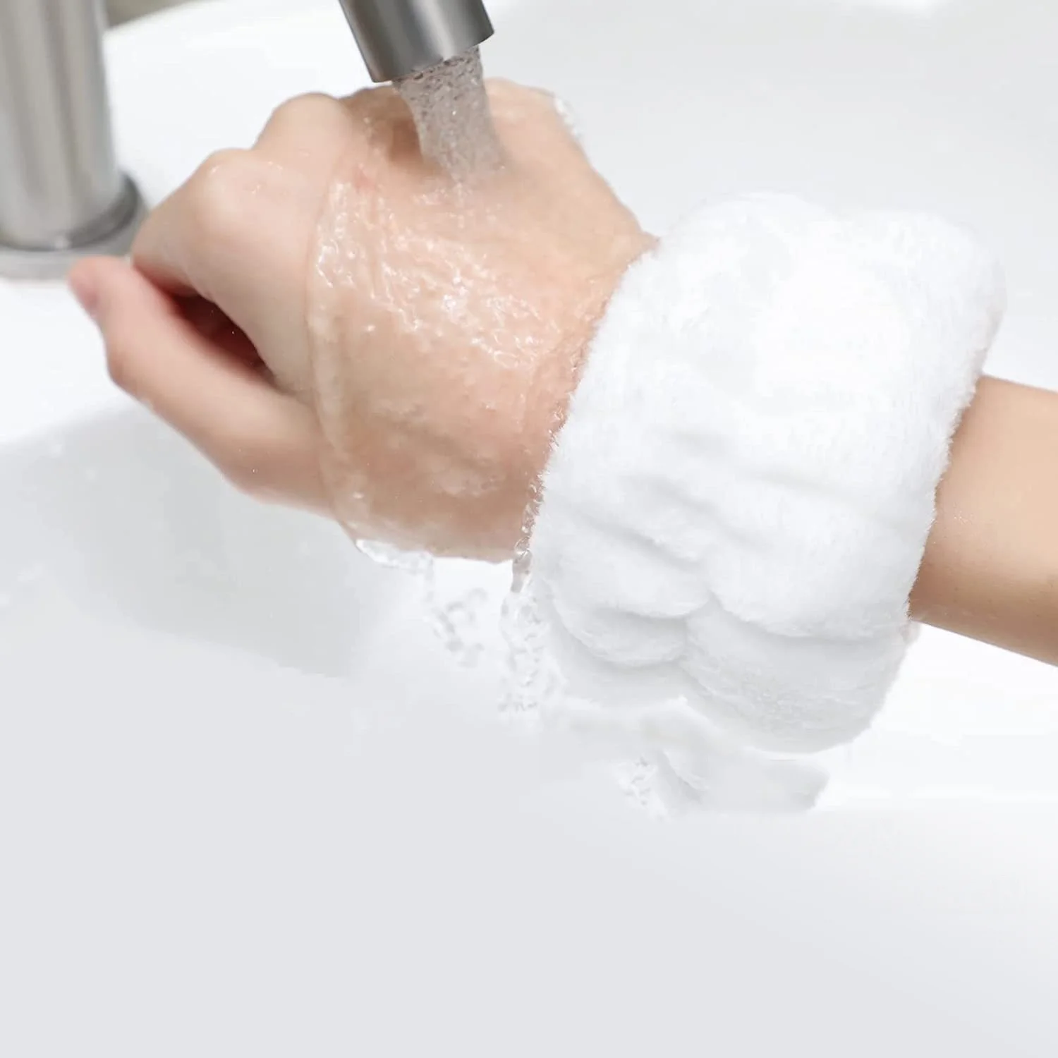 Towel Wristbands Flannel Face Wash Wristband Elastic Headband Scrunchies Cuffs Washband Wrist Towels For Washing Face