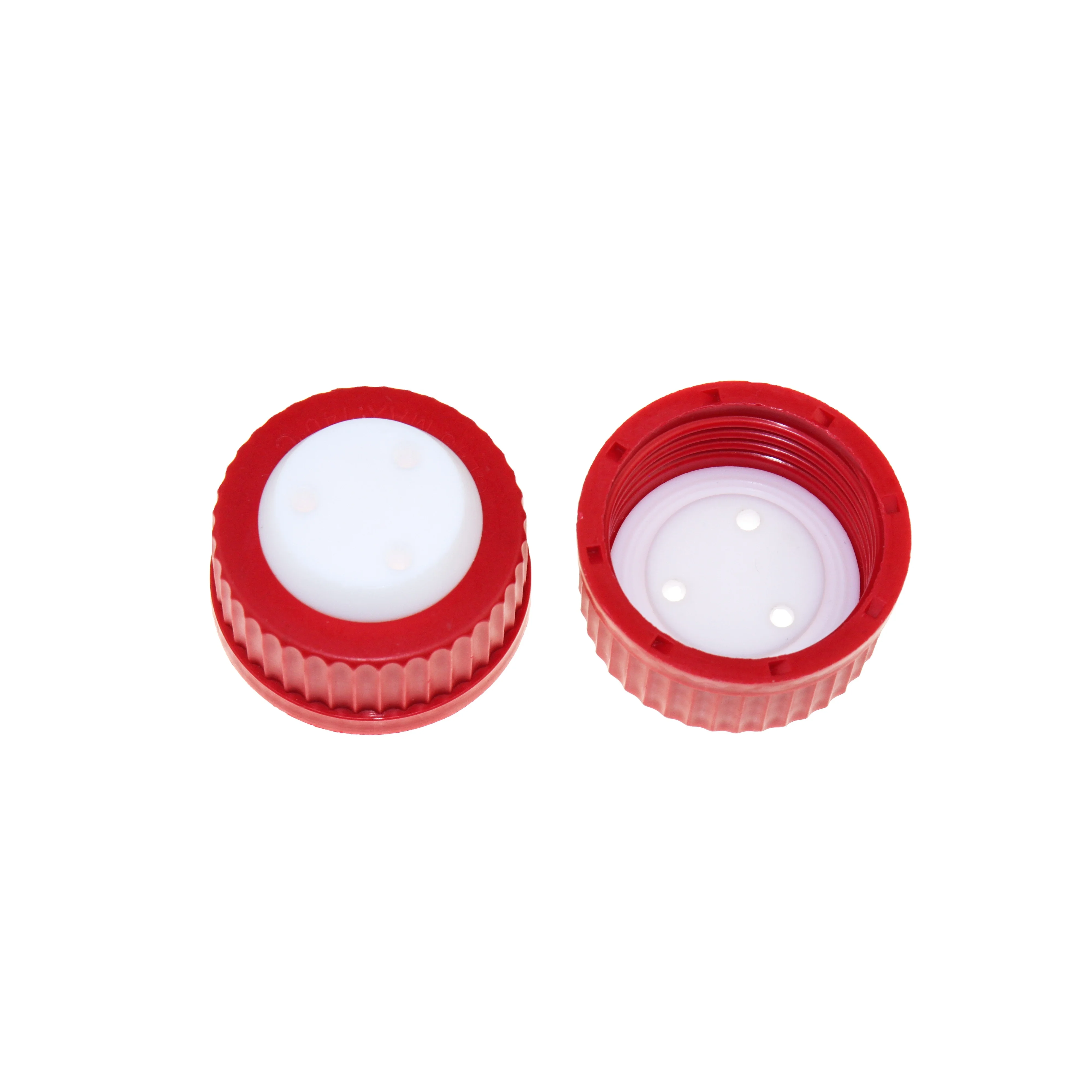 ALWSCI GL45 Safety Cap with PTFE insert three holes for 1/8 OD tubing match laboratory bottle GL45-208-B