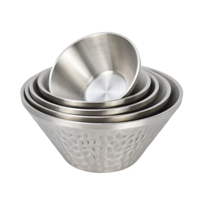 12cm 14cm 16cm 18cm 20cm Dinnerware Reusable Stainless Steel 304 Pho Soup Ramen Noodle bowls for restaurant