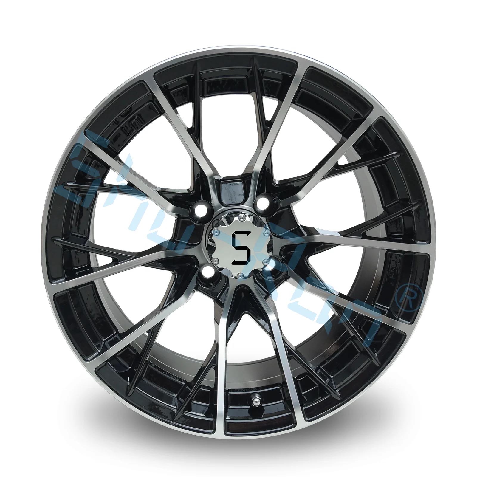 Wholesale Golf Cart 14' Rims Aluminum Alloy Gunmetal 14 inch Wheels for Golf Cart