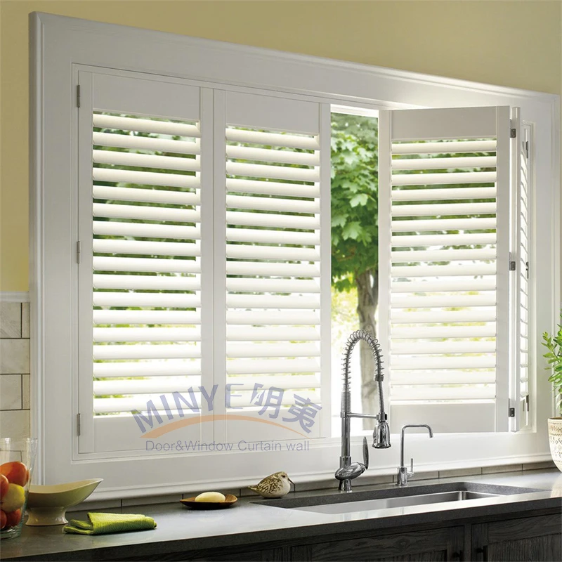 china top high quality aluminum profile with crank devices shutter louver window