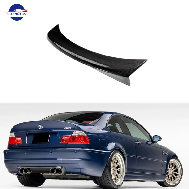 Car Spoiler For BMW 3 Series E46 M3 M3 Sedan 1998-2006 CSL Style ABS  Rear Trunk Lip Wing Carbon Fiber Gloss Black