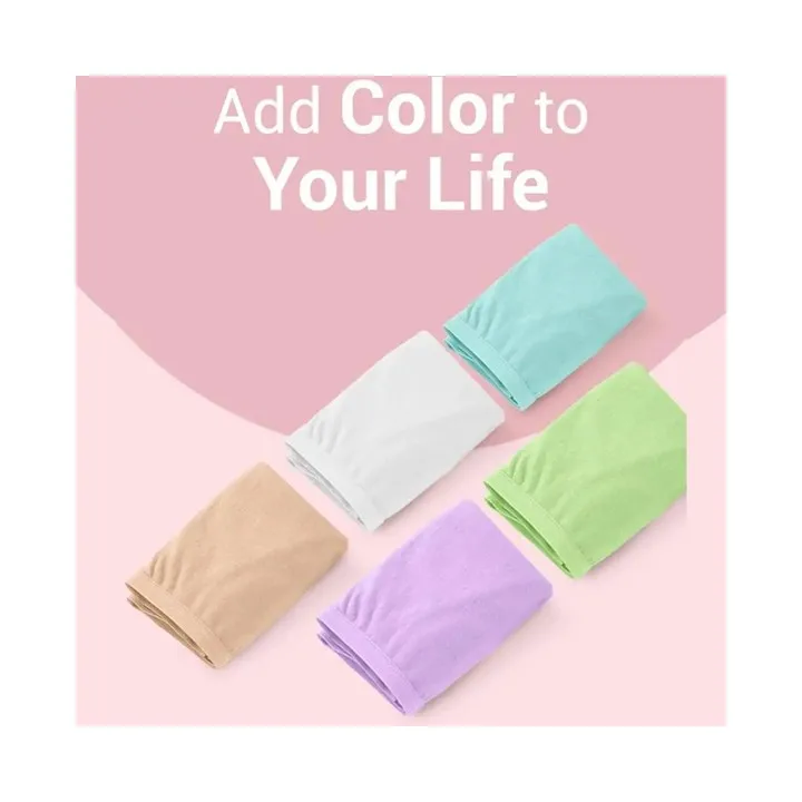 Women Bmama moderate coverage design comfortable to wear cotton panties Full Cotton Disposable Panties 5pcs pack