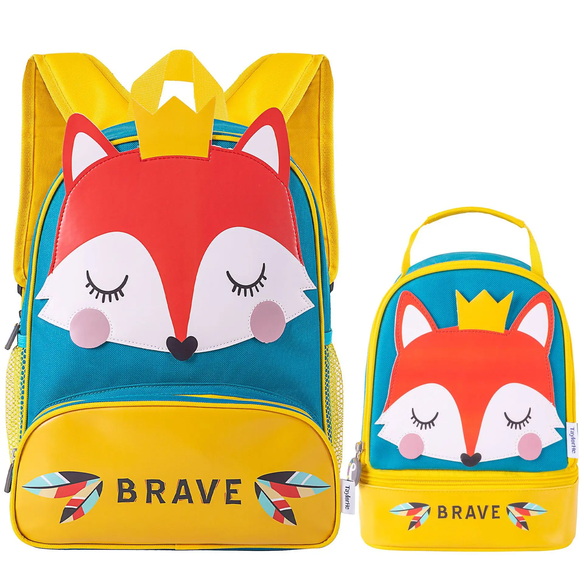 Cute Cartoon Pattern Children School Bags  And Cooler  Bag Set Wtih Customized Logo