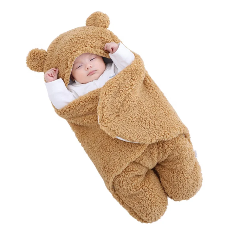 
2021 Hot selling Newborn Soft Infant bear shape Plush Baby Sleeping Sack 