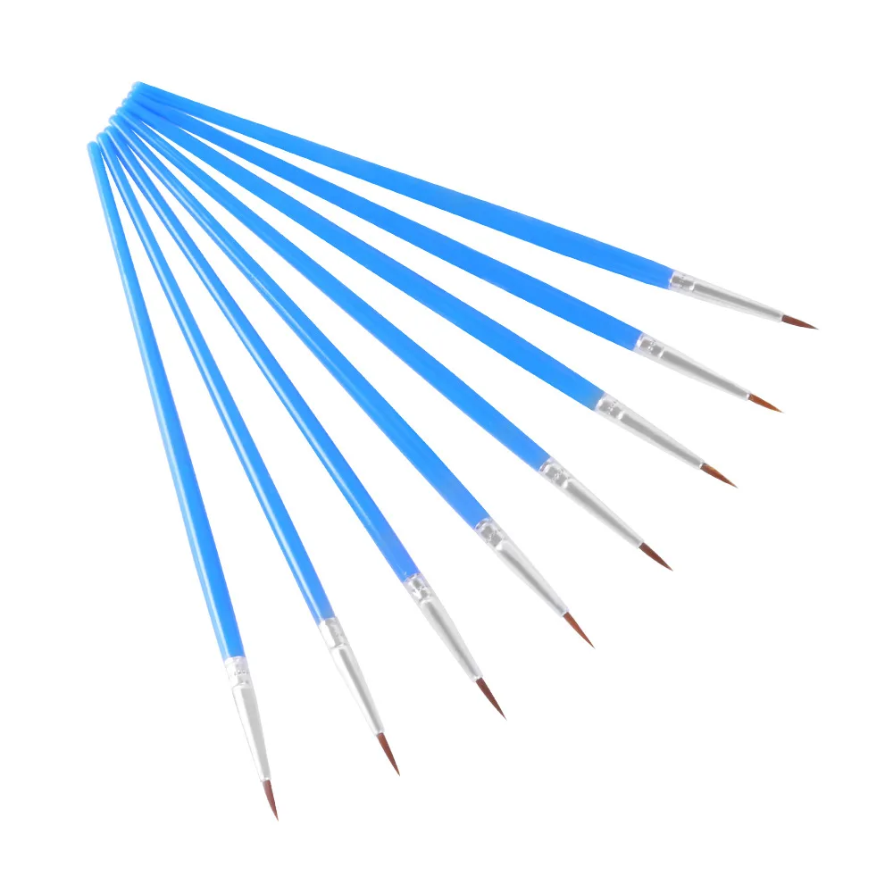 Soododo White Nylon Feather Digital Oil Paintbrush Gouache Stroke Art Painting Brush with Plastic Handle