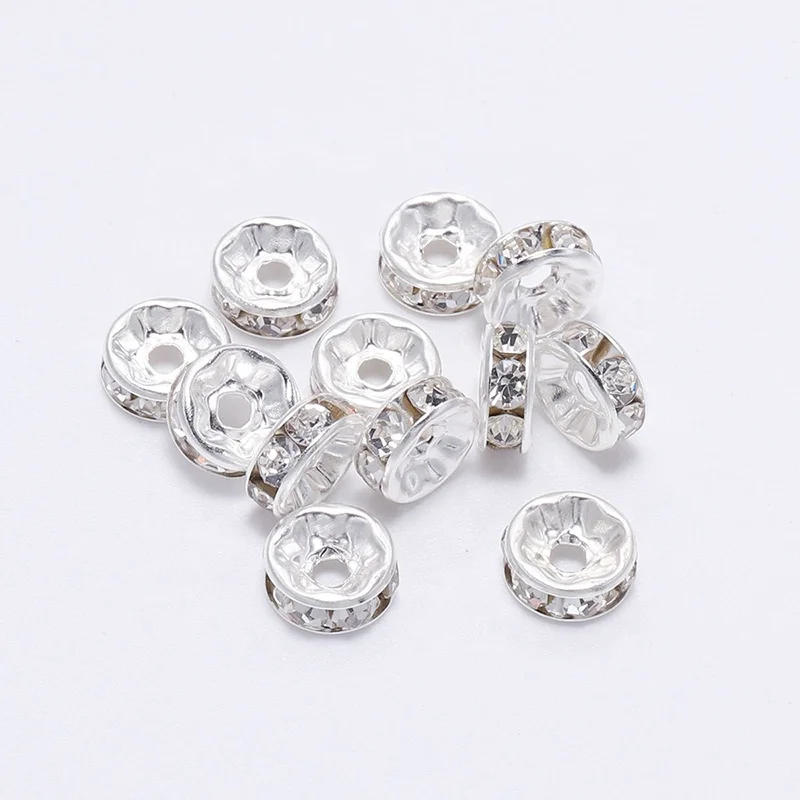 Handmade Accessories Diamond Ring Spacer Beads Color Bracelet Diamond Spacer Wheel Ring 6/8/10/12mm Diy Jewelry/