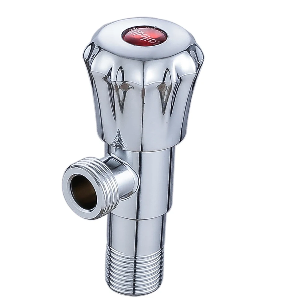 Недорогие фитинги для ванной комнаты, угловой клапан из латуни 1/2 с хромированным покрытием и хорошей полировкой для холодной воды