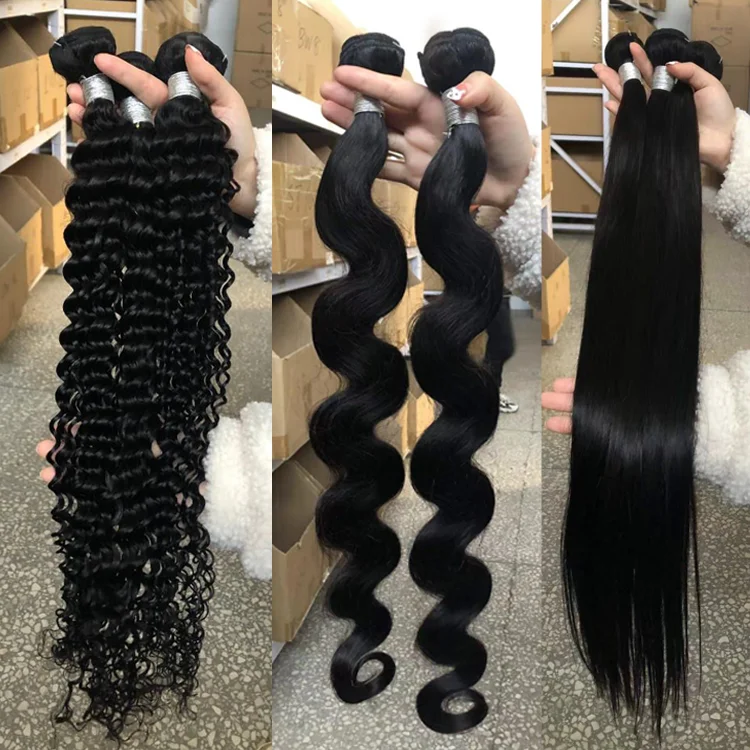 Super Double Drawn Cuticle Aligned Raw Vietnamese Human Hair Bundle Vendors Wholesale Raw Indian Temple Human Hair Extensions