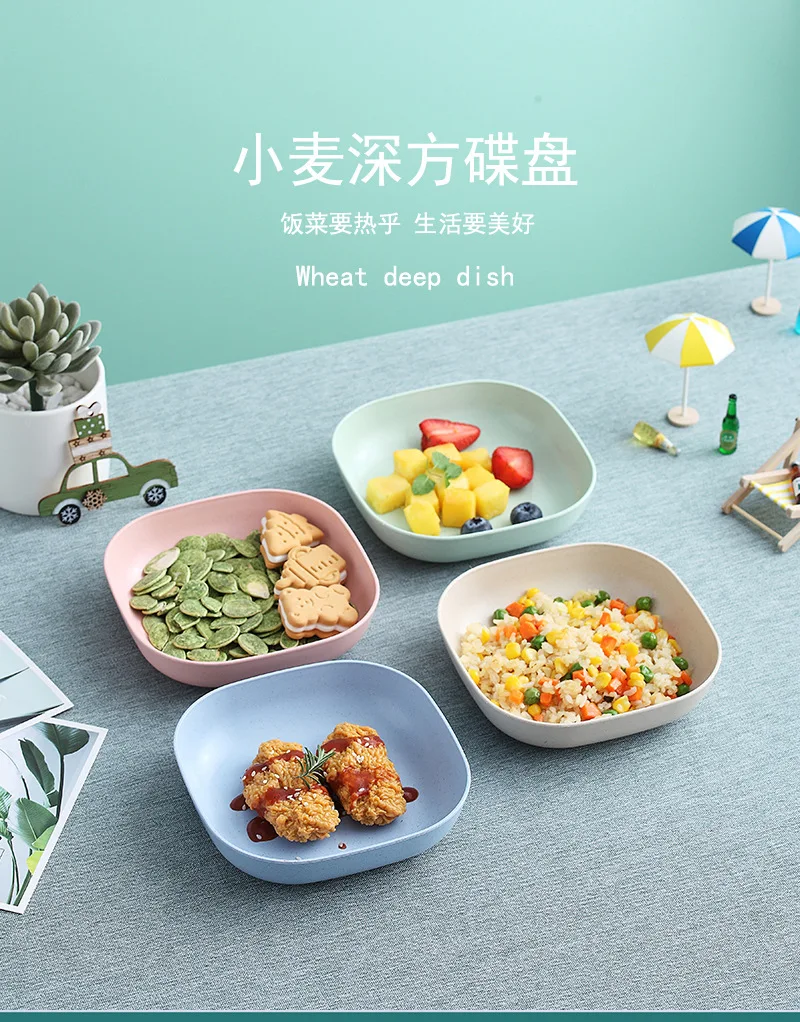 Multipurpose hot sale new design 13cm deep square dish spit bone home small dinner plate set salad bowl