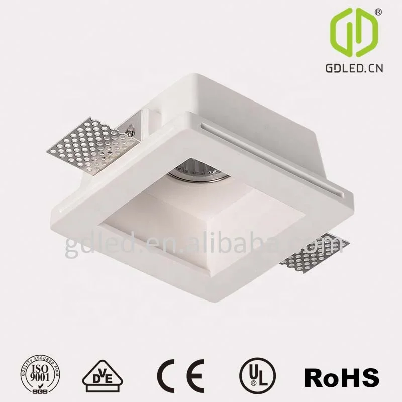 
GDLED down light gypsum indoor plaster material faretti in gesso recessed trimless plaster down light for home 