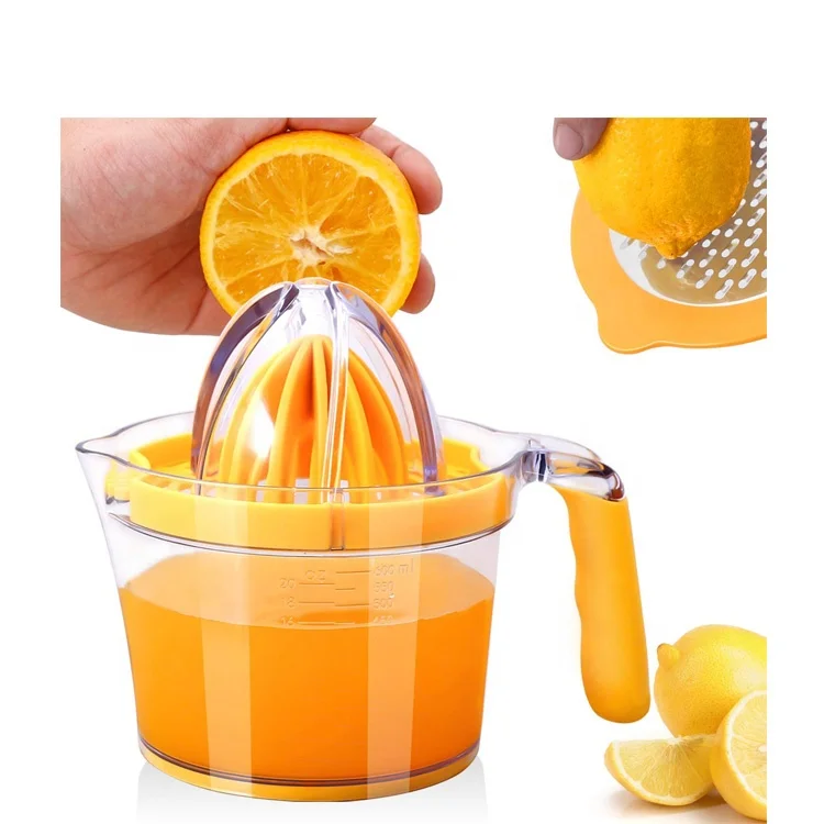 20OZ Citrus Lemon Orange Juicer Manual Hand Squeezer with Built-in Measuring Cup and Grater and Egg separator