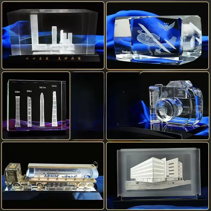 New Customized Crystal Carving Camera Decoration Crystal Inner Carving Crystal Handicrafts High-End Business Souvenir Gifts