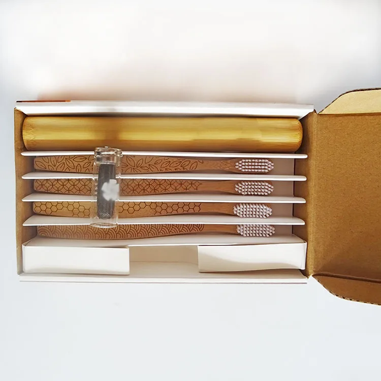 Custom design toothbrush set bamboo toothbrush,toothbrush travel case,bamboo charcoal dental floss