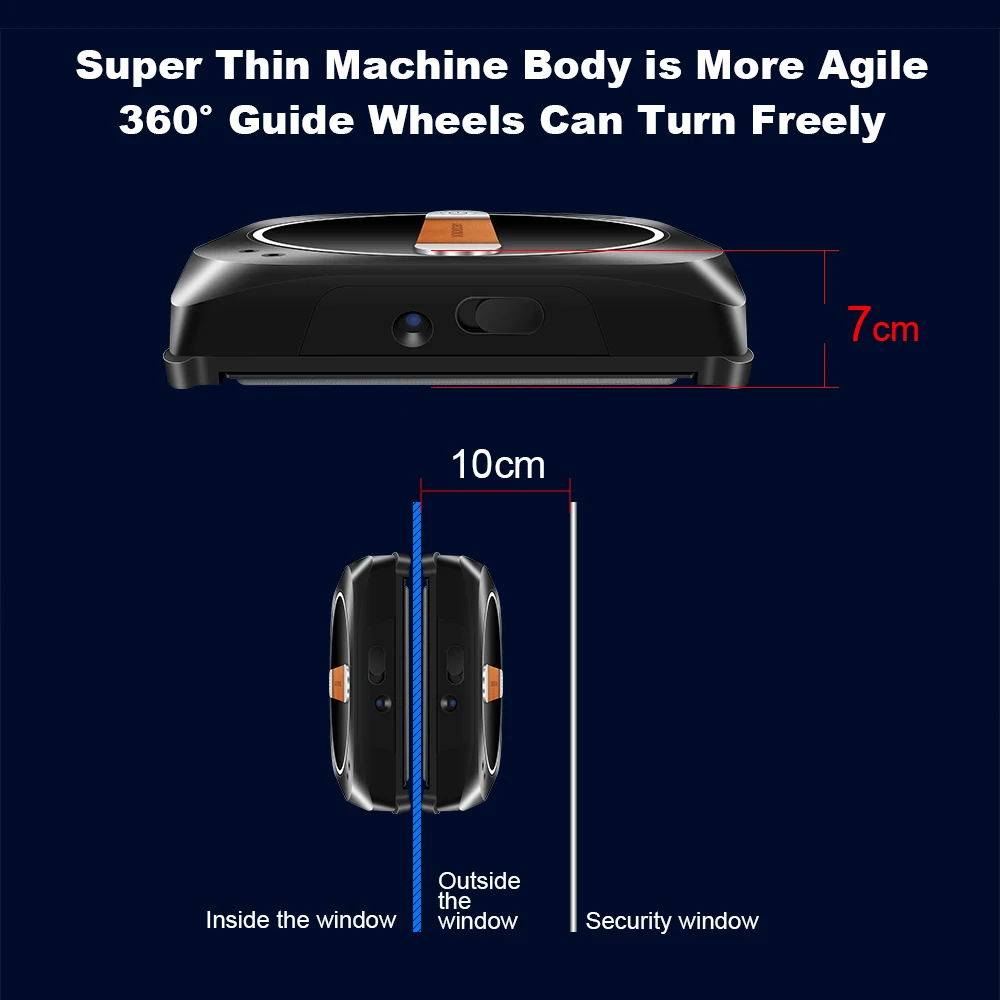 Window Cleaning Robot Liectroux YW910,Double Water SprayLaser Sensor,Home Floor Windows Robot Vacuum Cleaner App&Remote Control