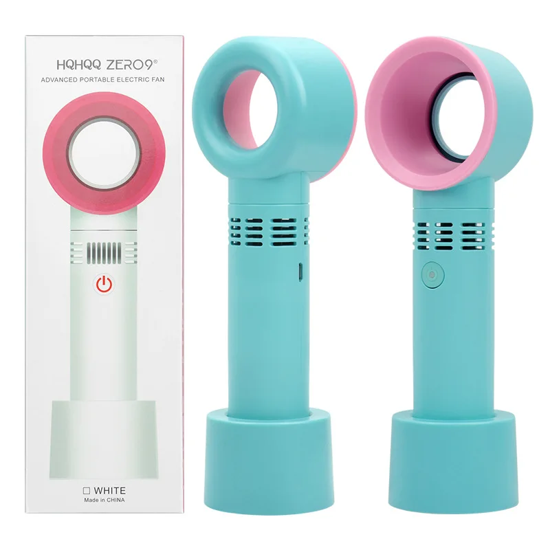 Rechargeable Bladeless Fan Portable Handheld Leafless Cooling USB Mini Fan Desktop stand fan with 3 speeds