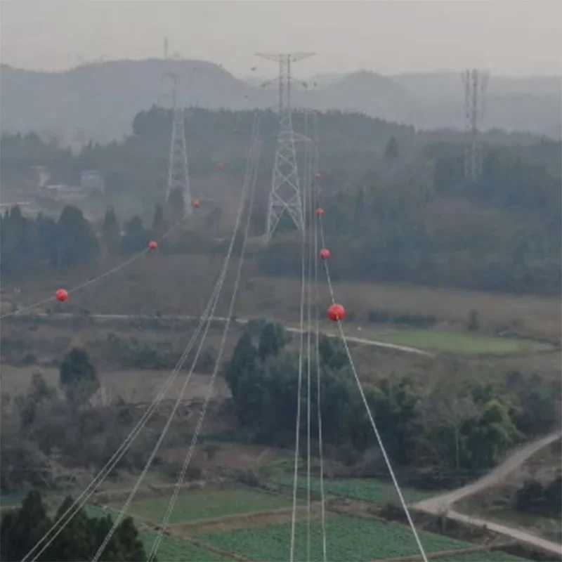 Anti corrosion fibre glass aircraft warning sphere led marker lights for vehical/people warning high voltage line cover