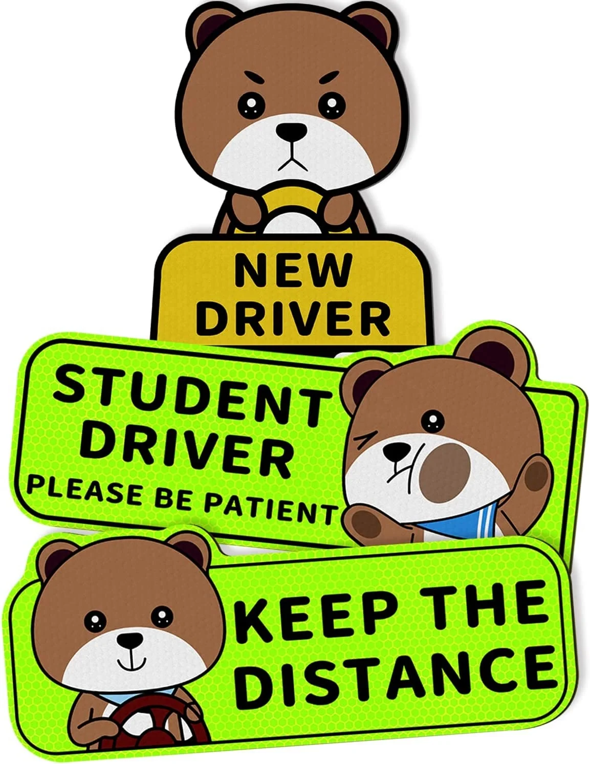 Student Driver Please be Patient Keep Distance Magnet Sticker Reflective Magnetic Decal for Car Safety Sign