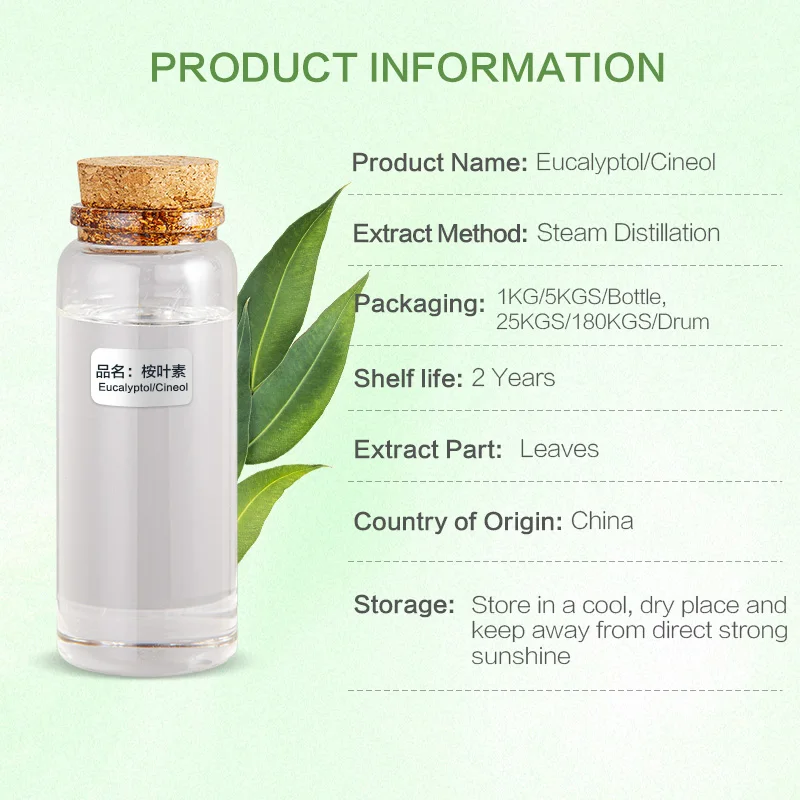 Factory Directly Sale Bulk Natural Cineole (Eucalyptol) 1 8 Cineole