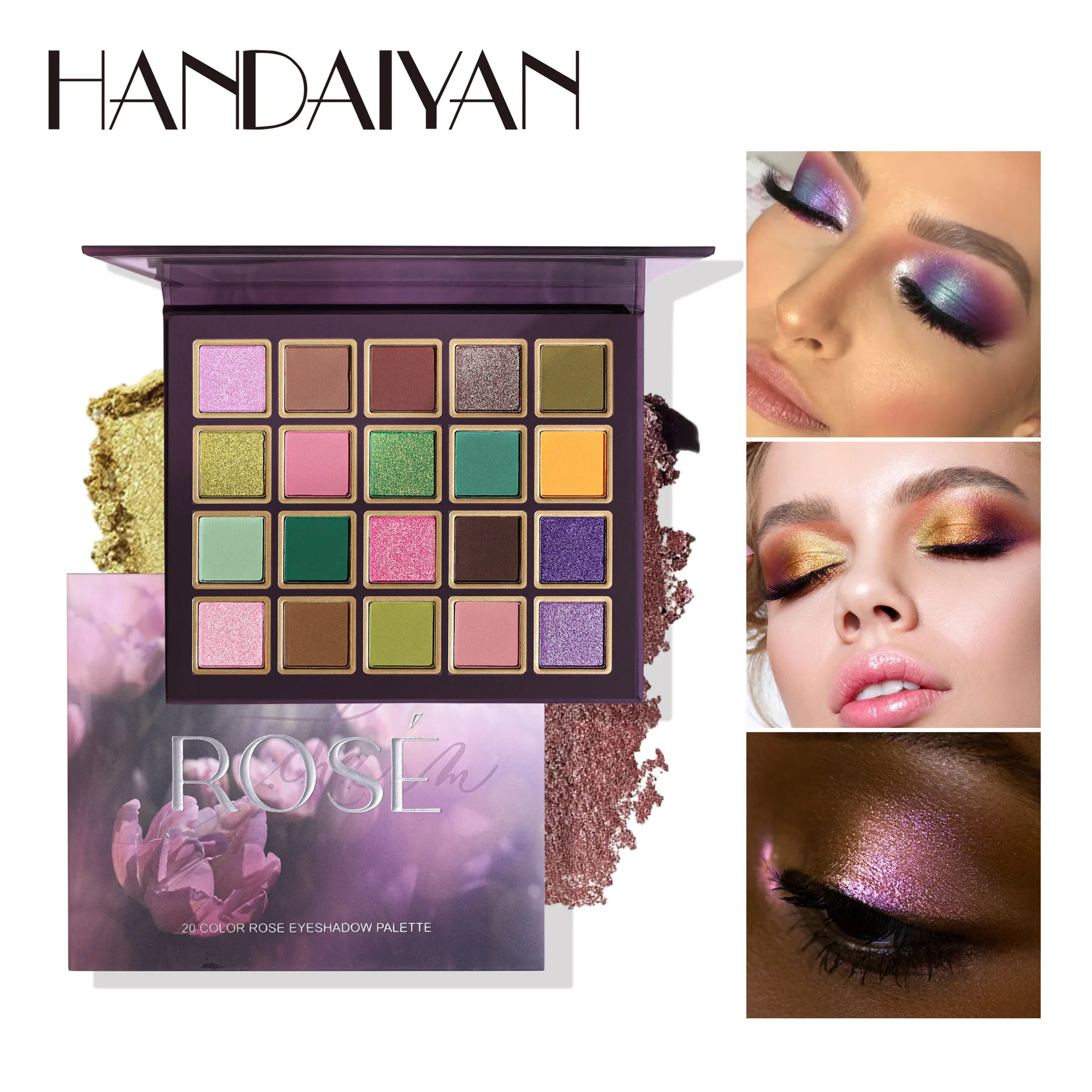 Handaiyan 20 Color Rose  Eyeshadow Palette Matte Glitter 36 Style Eye Shadow Pallet for Eyes Makeup Lasting Waterproof Cosmetic