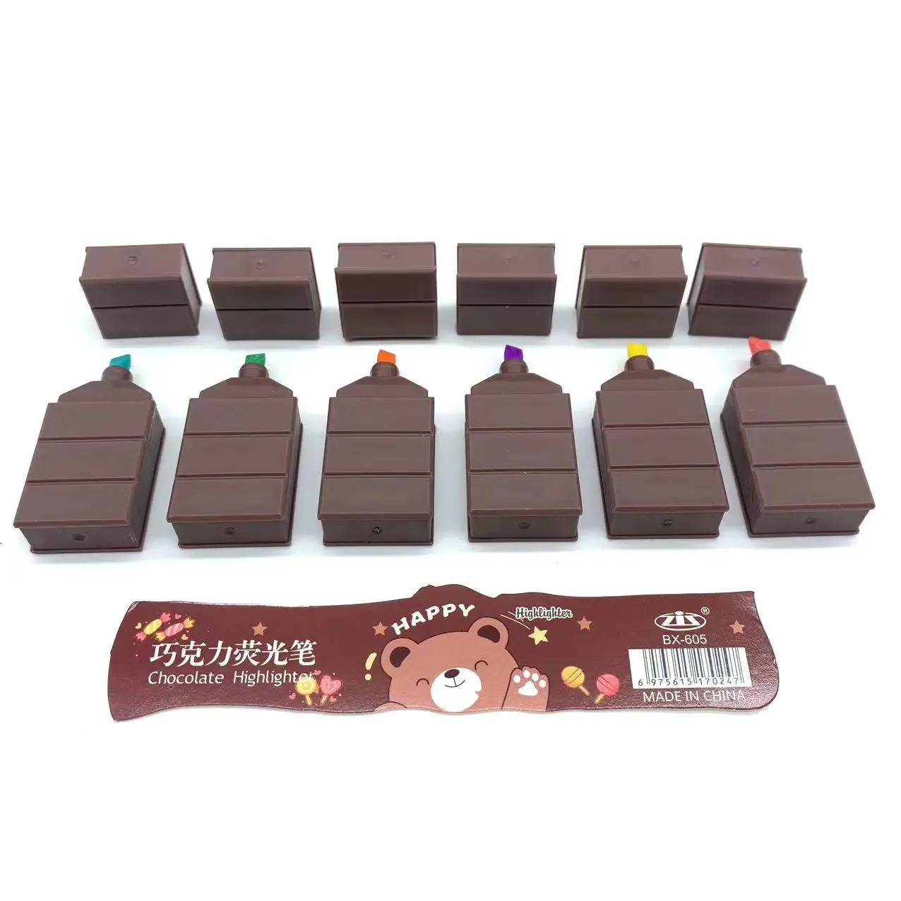 2024 Mini Chocolate Shaped Gift Highlighter Marker Pen for Kids Stocking Stuffers